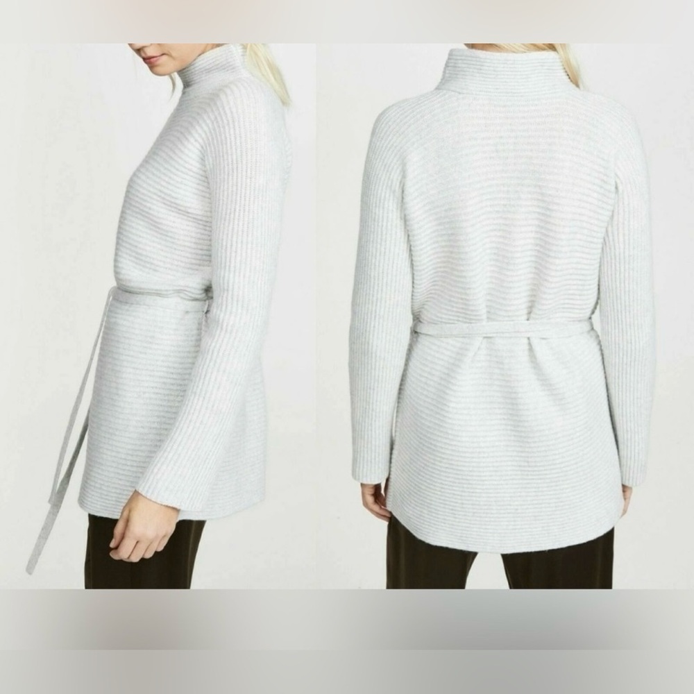 VINCE
Tie Front Wool & Cashmere Tunic Sweater In Heather...